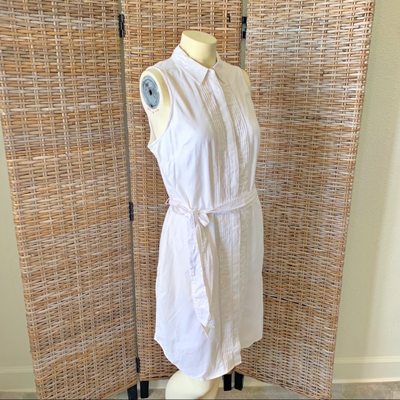 Banana Republic Button Down White Oxford Shirt Dress Size 10 - Picture 5 of 10